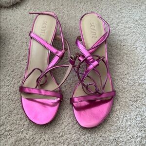 Schutz metallic  Pink Strappy heels size 10